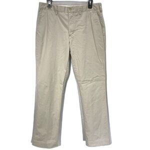 POLO RALPH LAUREN Chinos Pants Stretch Classic Fit Flat Front Mens 33x32 Beige